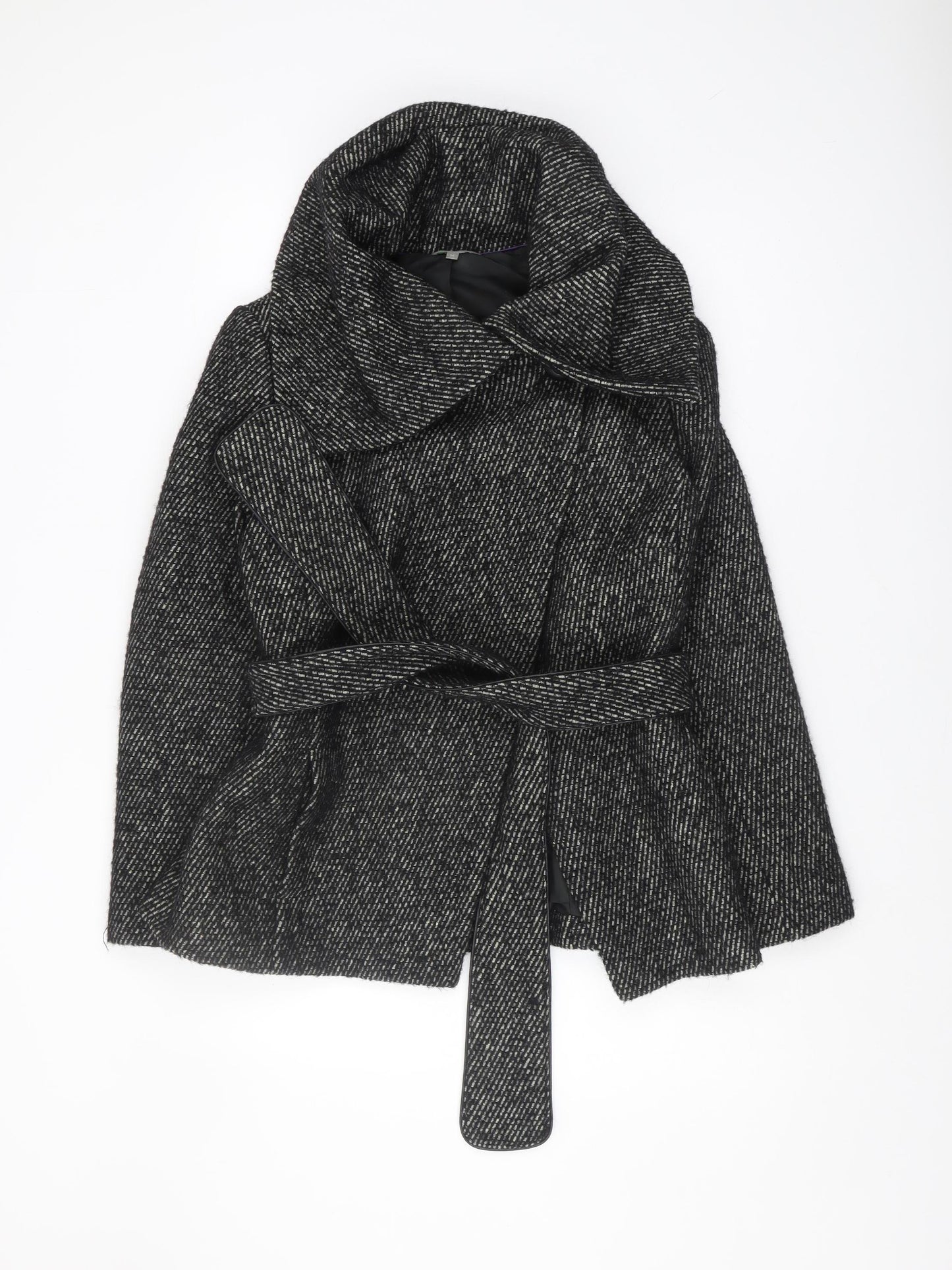 Marks and Spencer Women's Black Belted Coat Size 14