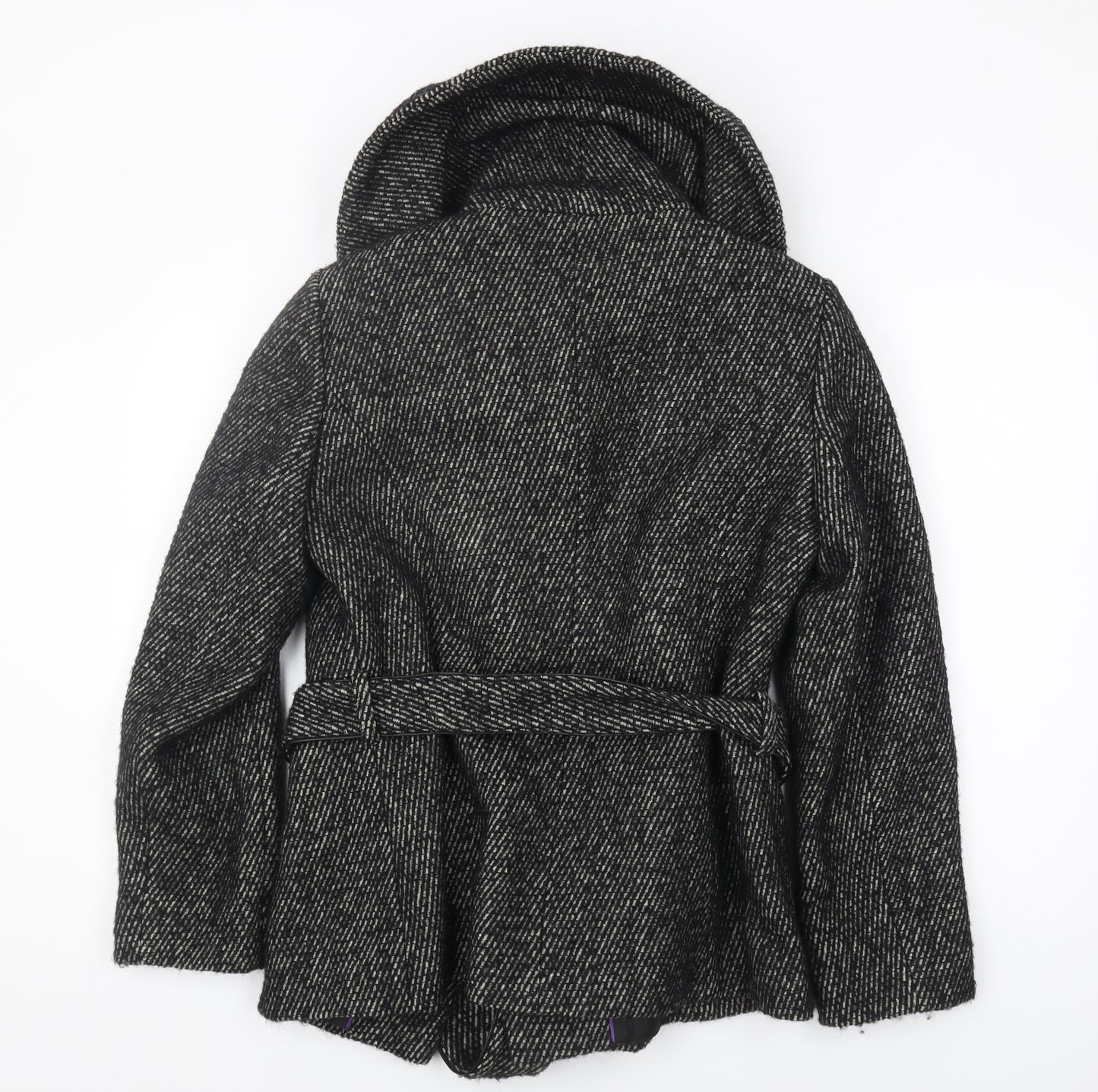 Marks and Spencer Women's Black Belted Coat Size 14