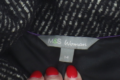 Marks and Spencer Women's Black Belted Coat Size 14