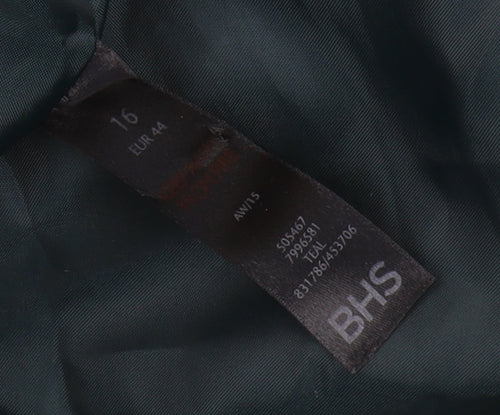 BHS Women's Blue Mid-Length Coat Size 16