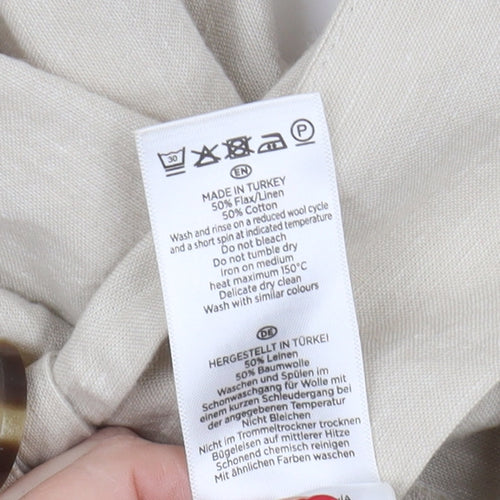 Hobbs Women Beige Collared Belted Dress Size 10