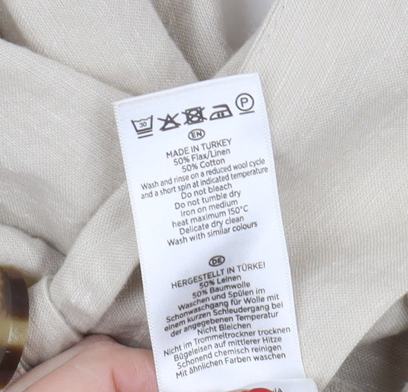 Hobbs Women Beige Collared Belted Dress Size 10