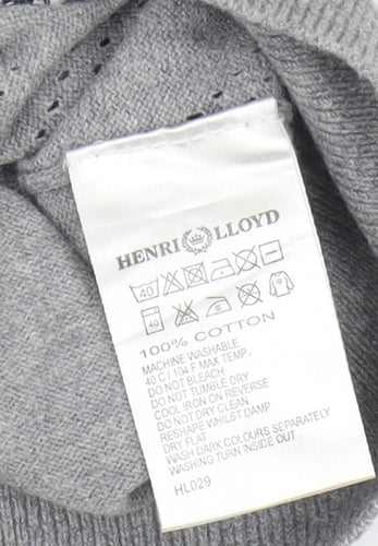 Henri Lloyd Men's Grey Polo Shirt, Size S, Argyle Pattern