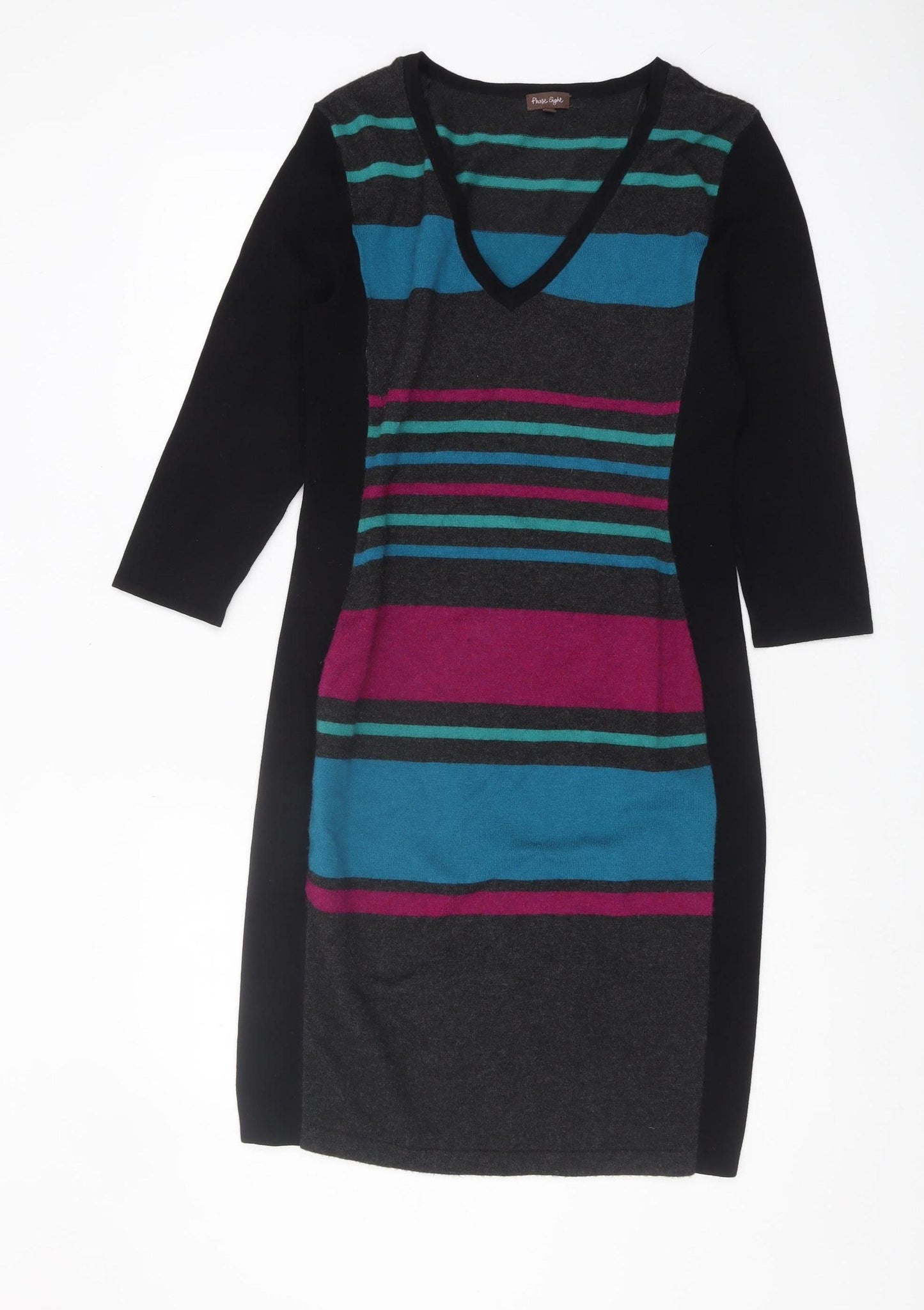 Phase Eight Women's Multicoloured Striped Pullover Jumper Size 14