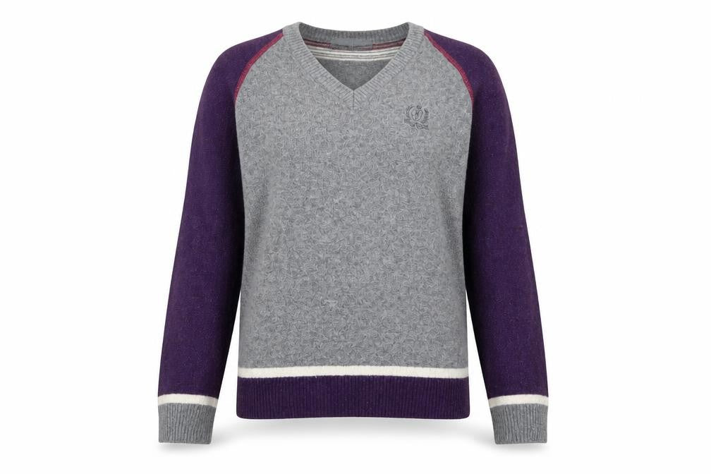 Front view of Next Women's Grey Purple Wool Blend jumper M