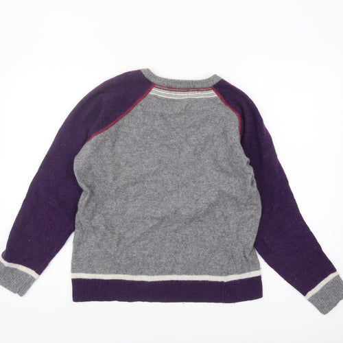 Next Women's Grey Purple Wool Blend Pullover Jumper M