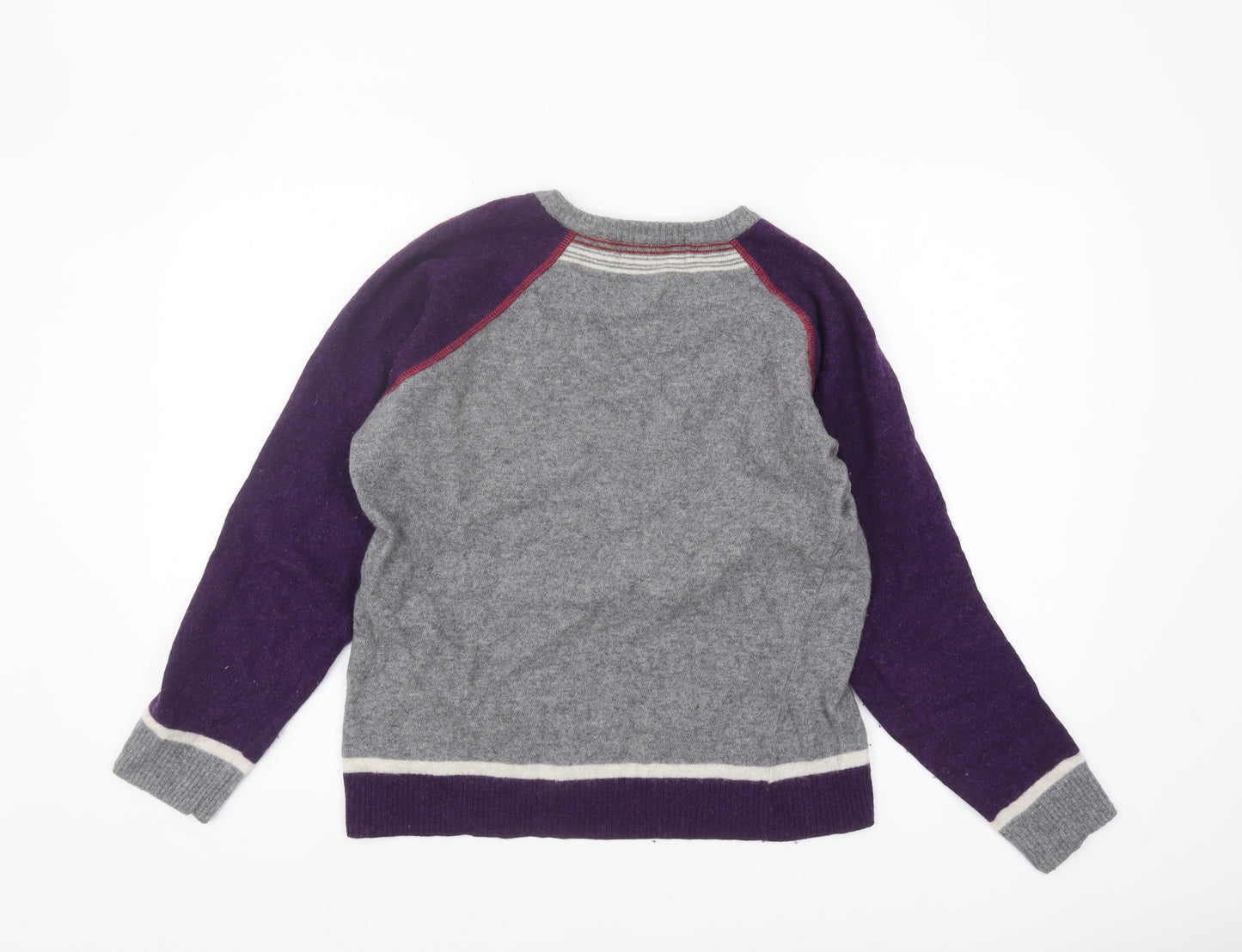 Next Women's Grey Purple Wool Blend Pullover Jumper M