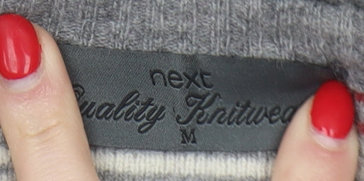 Next Women's Grey Purple Wool Blend Pullover Jumper M