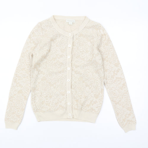 Monsoon Women's Beige Cardigan Size 8 Button Knit