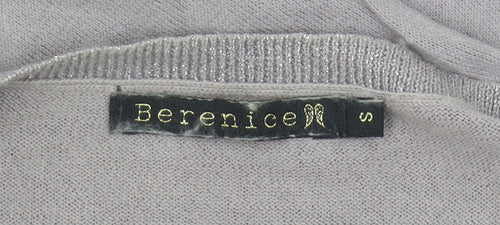 Berenice Women's Grey V-Neck Sequin Pullover, Size S
