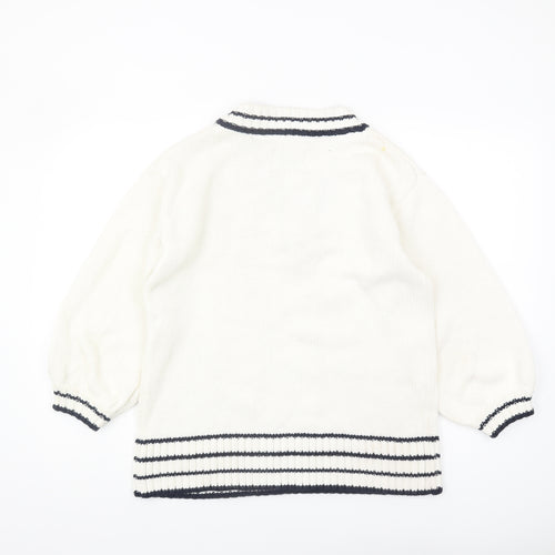 Jack Wills Women's Ivory V-Neck Pullover Jumper Size 12