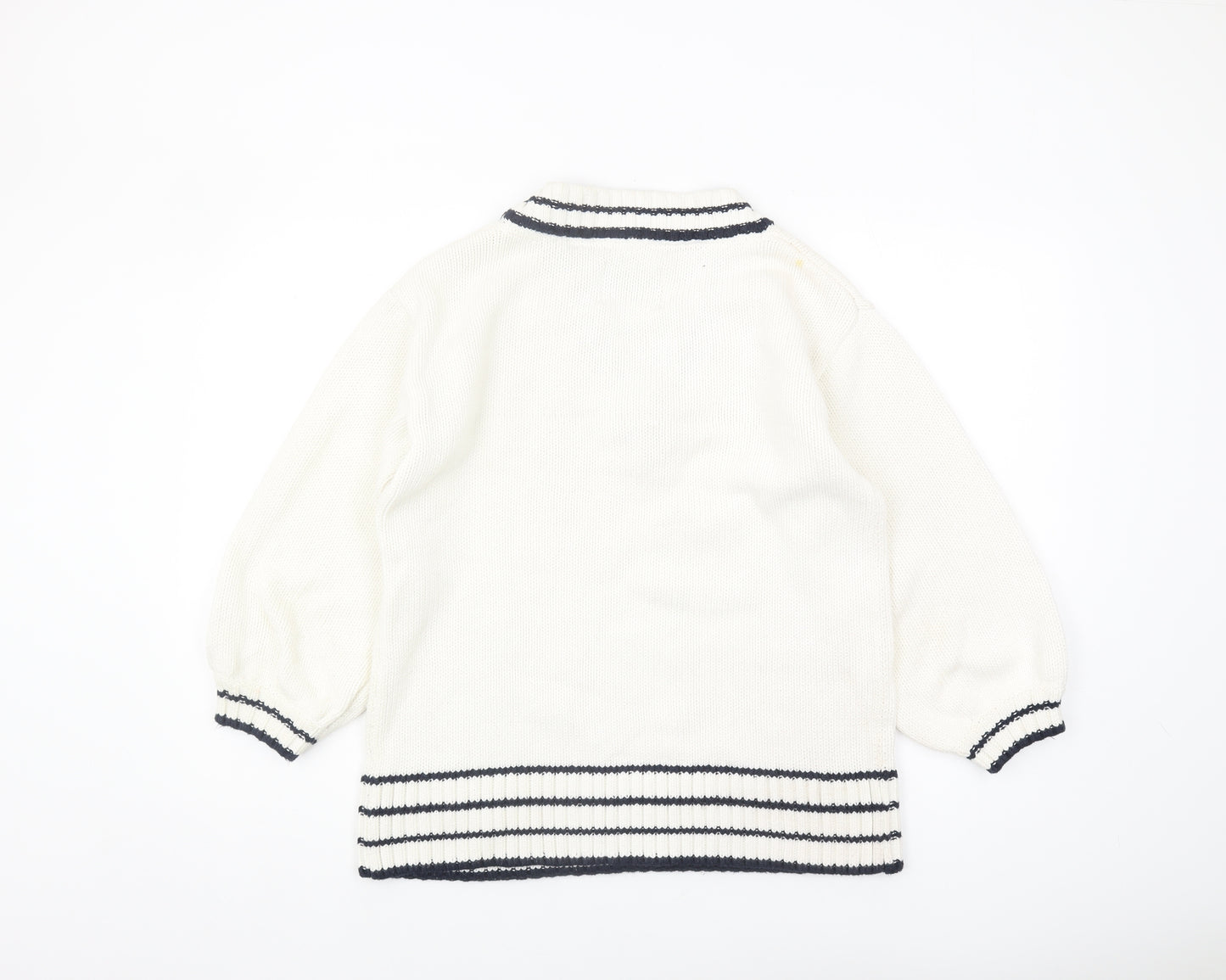 Jack Wills Women's Ivory V-Neck Pullover Jumper Size 12