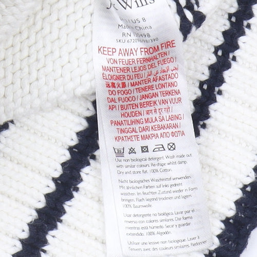 Jack Wills Women's Ivory V-Neck Pullover Jumper Size 12
