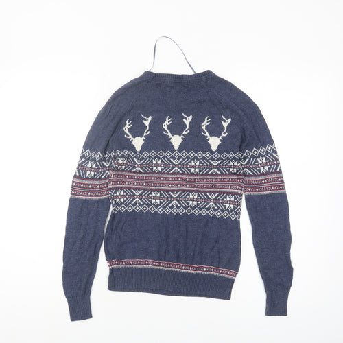 Maison de Nimes Women's Blue Christmas Jumper XS