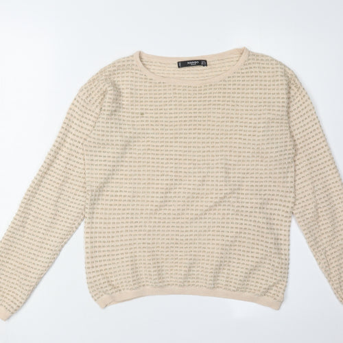 Mango Women's Beige Pullover Jumper, Size S