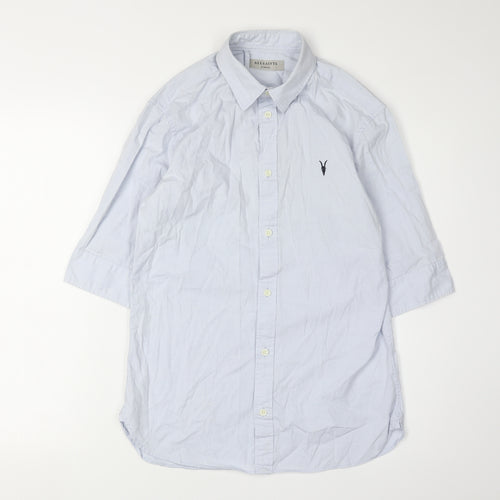 AllSaints Men's Blue XS 3/4 Sleeve Shirt