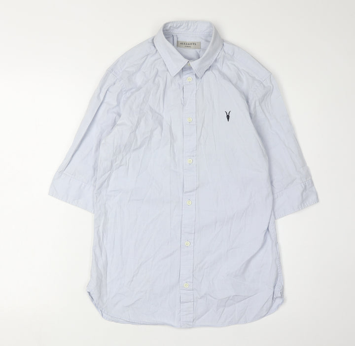 AllSaints Men's Blue XS 3/4 Sleeve Shirt