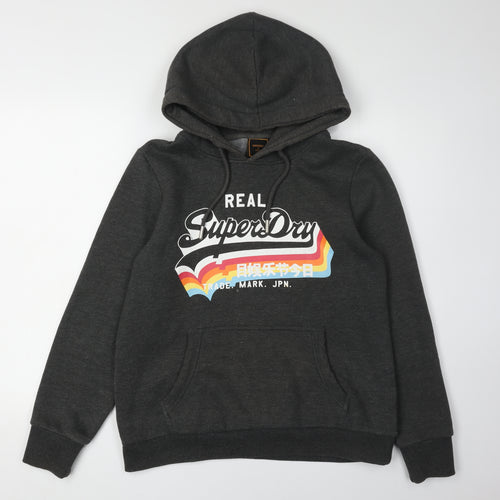 Superdry Women's Black Hoodie, UK 16, Casual Pullover