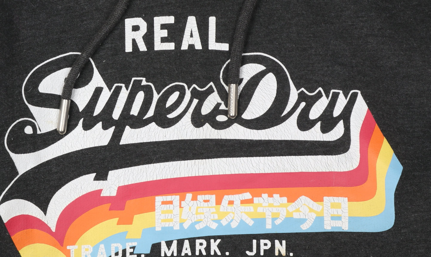 Superdry Women's Black Hoodie, UK 16, Casual Pullover