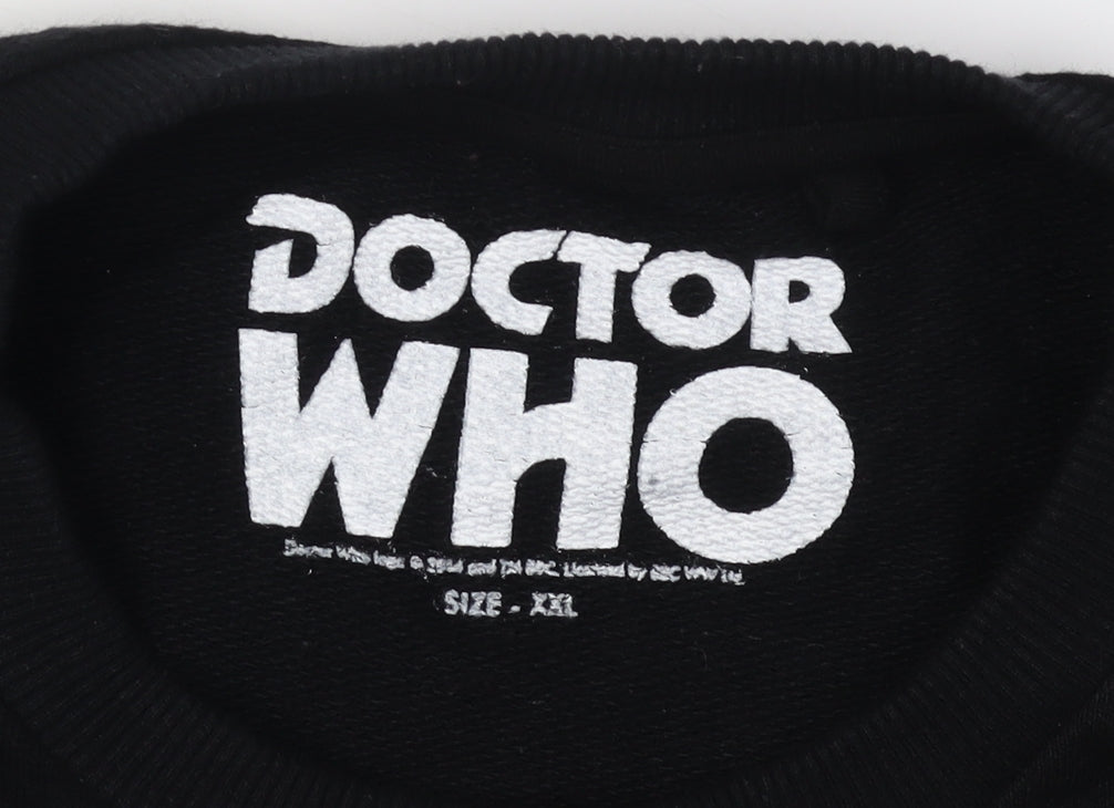 Doctor Who Men's Black 2XL Pullover Sweatshirt