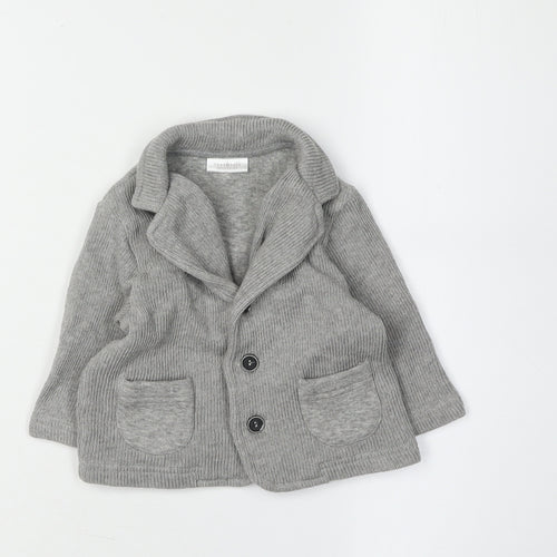 Next Grey Knit Cardigan, Unisex 3-6 Months, Casual Baby Jumper