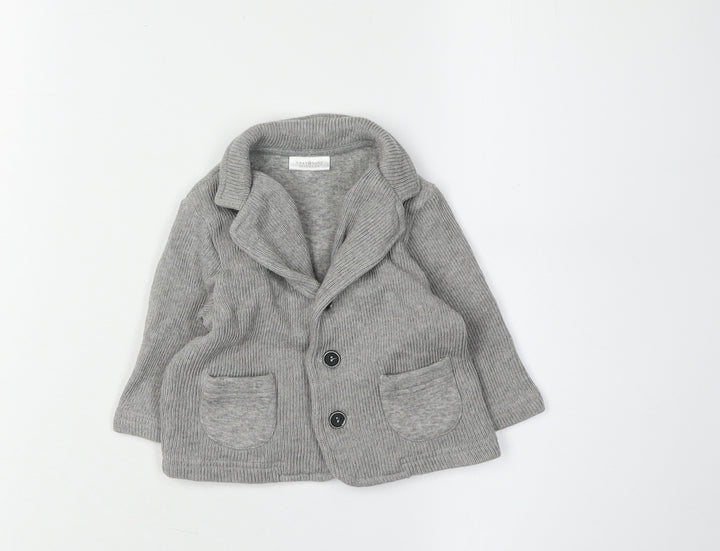 Next Grey Knit Cardigan, Unisex 3-6 Months, Casual Baby Jumper