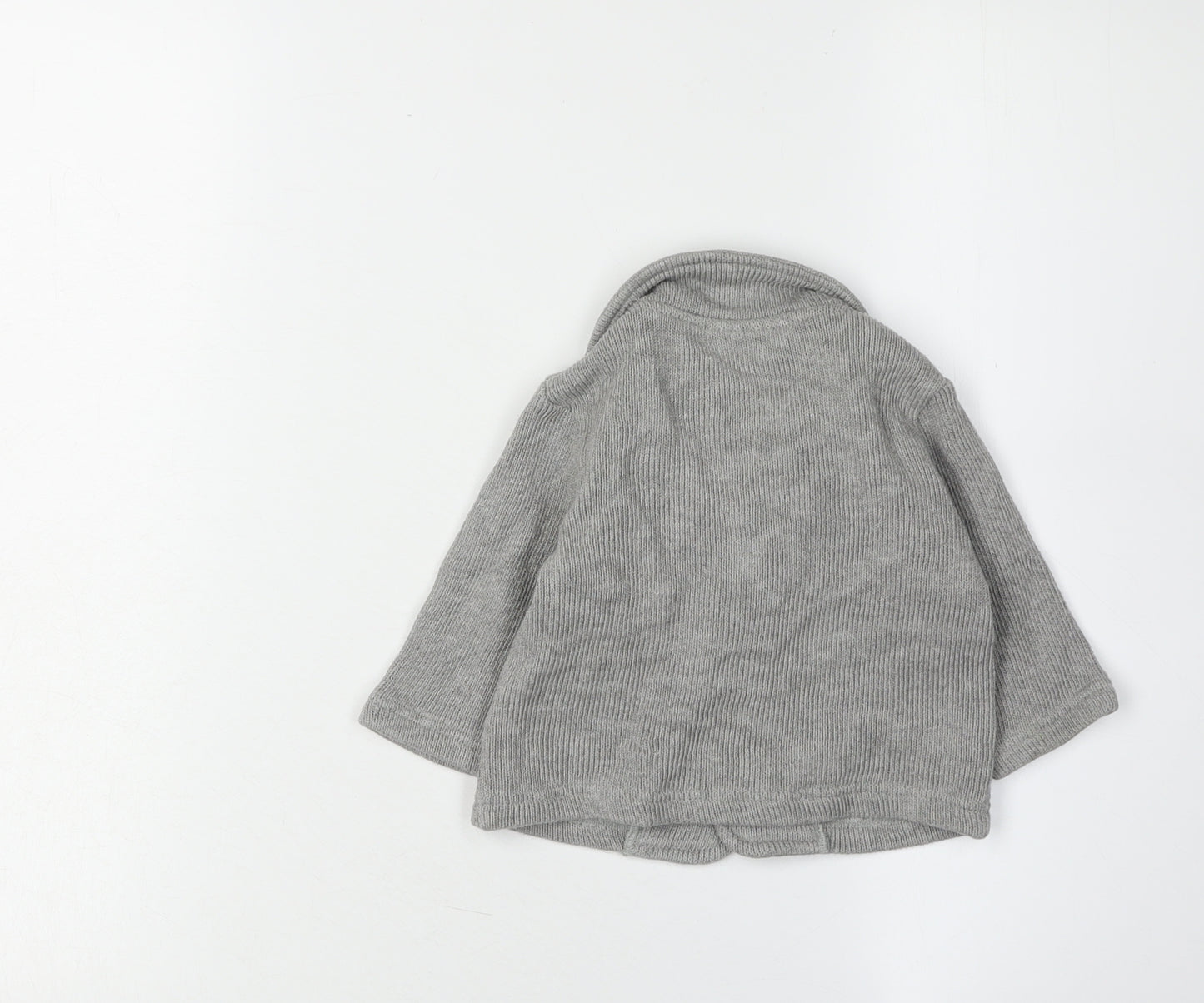 Next Grey Knit Cardigan, Unisex 3-6 Months, Casual Baby Jumper