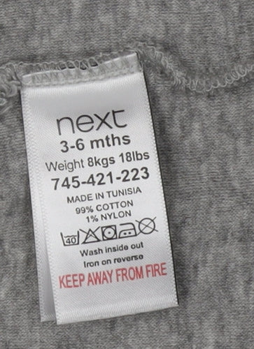 Next Grey Knit Cardigan, Unisex 3-6 Months, Casual Baby Jumper