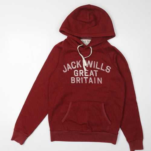 Jack Wills Men's Red Hoodie XS Pullover Logo