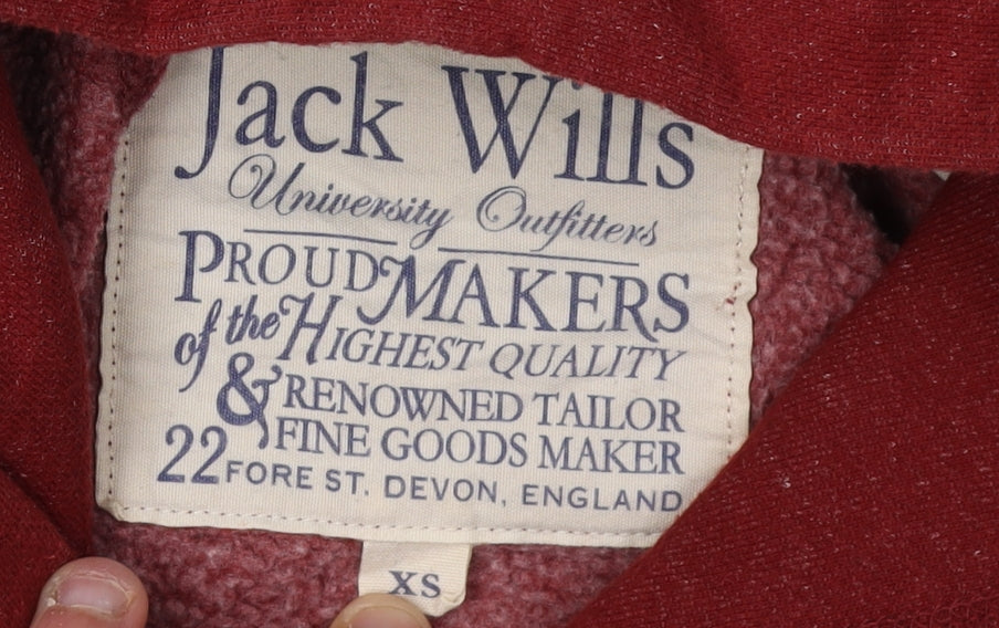 Jack Wills Men's Red Hoodie XS Pullover Logo