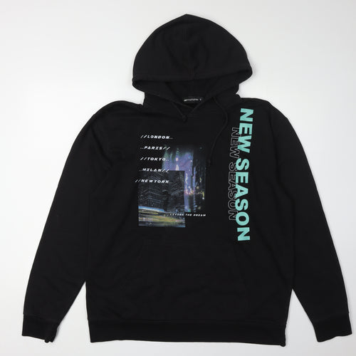 PrettyLittleThing Women's Black Pullover Hoodie M