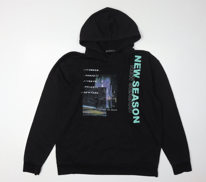 PrettyLittleThing Women's Black Pullover Hoodie M