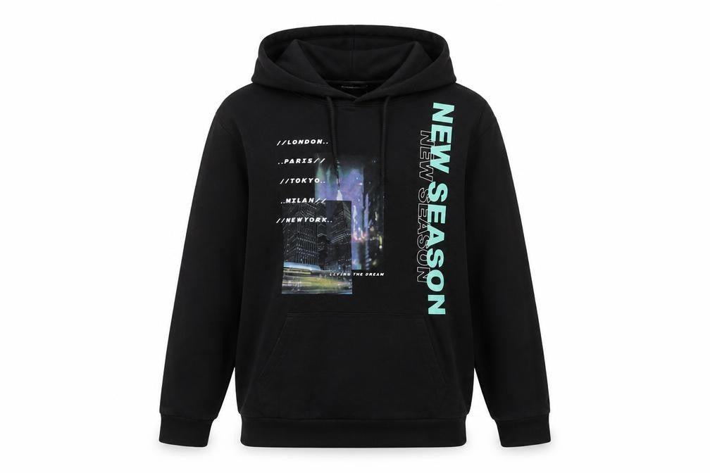Front view of PRETTYLITTLETHING Women's Black Pullover Hoodie M