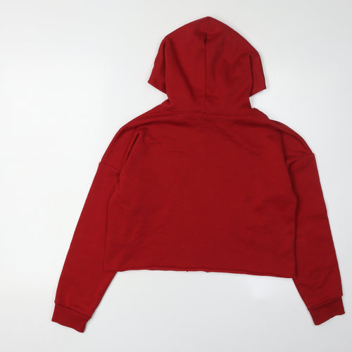 New Look Girls Red Hoodie 12-13 Years Pullover Casual Logo