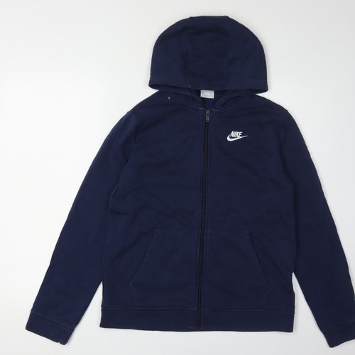 Nike Boys Blue Full Zip Hoodie XL with Pockets