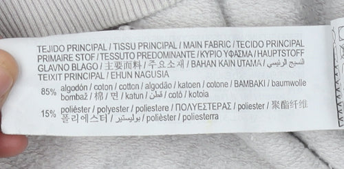 Pull & Bear Men's Grey Floral Graphic Sweatshirt M