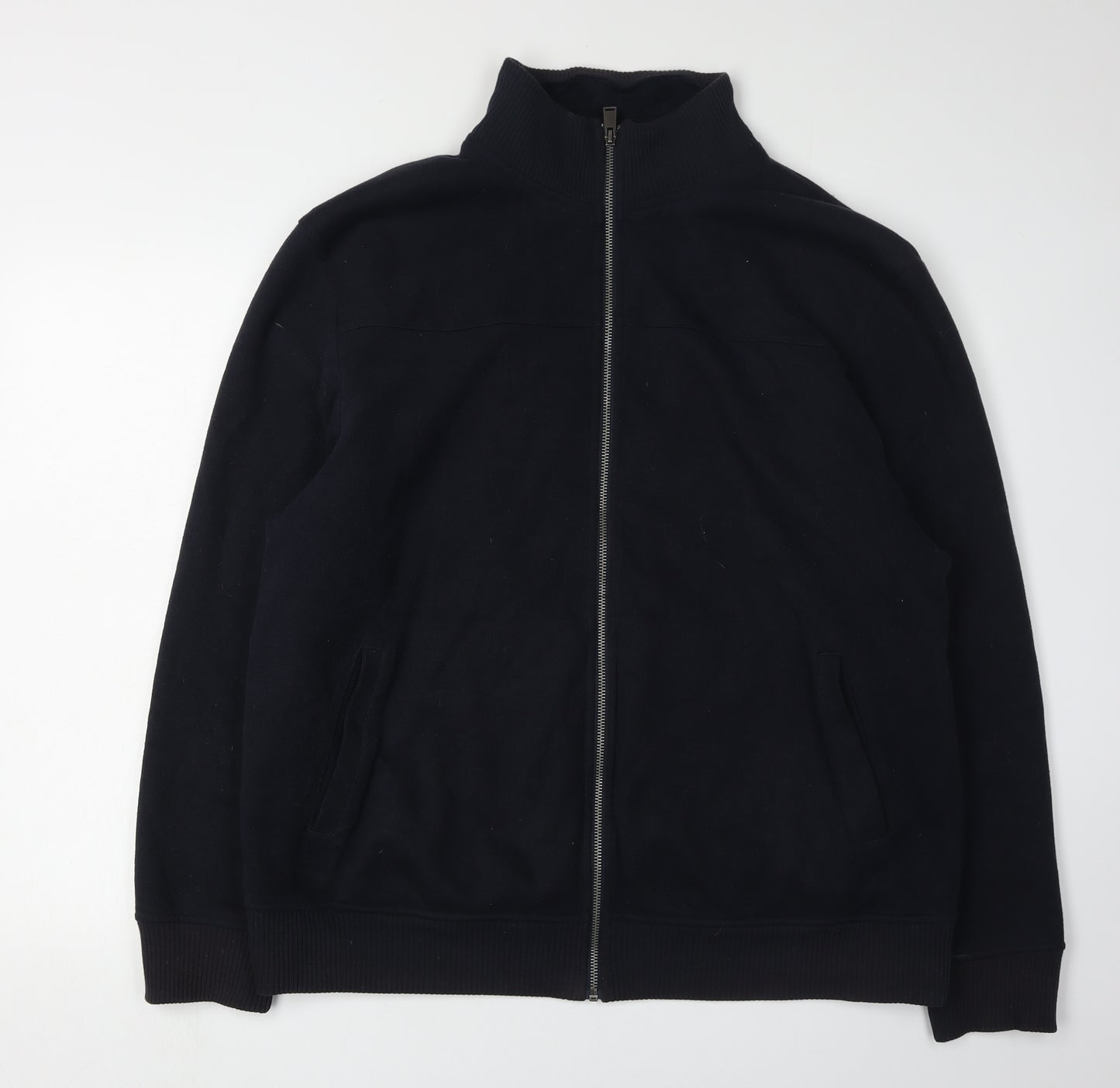 Marks and Spencer Men's Black XL Full Zip Sweatshirt