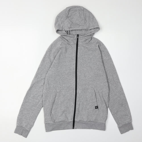 Next Boys Grey Full Zip Hoodie - Size 12 Years, Hooded Casual