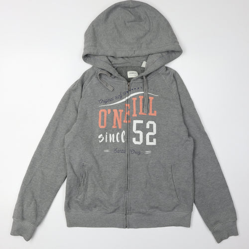 O'Neill Grey Unisex Hoodie M Full Zip Casual
