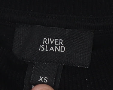 River Island Women's Black XS Sequin T-Shirt Dress