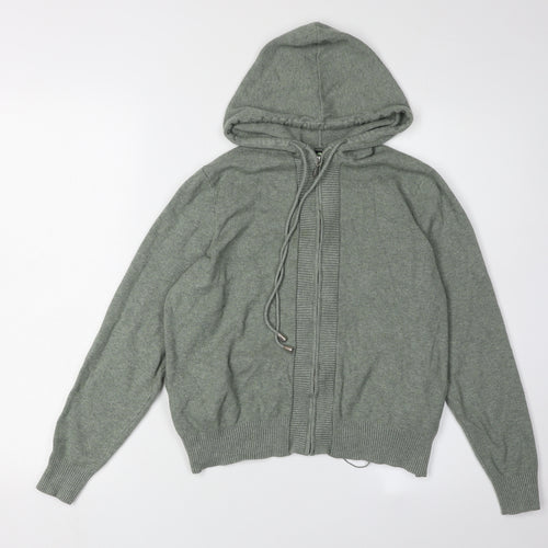 Marks and Spencer Women's Green Full Zip Hooded Jumper M