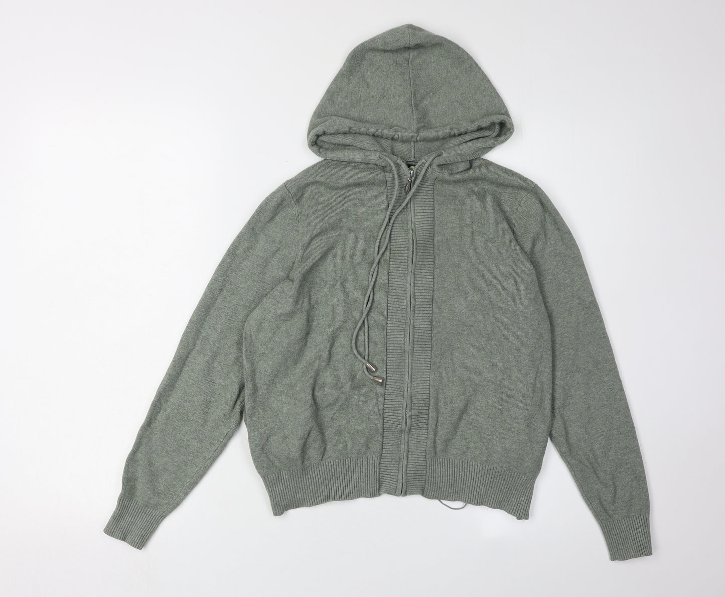 Marks and Spencer Women's Green Full Zip Hooded Jumper M