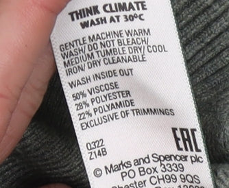 Marks and Spencer Women's Green Full Zip Hooded Jumper M