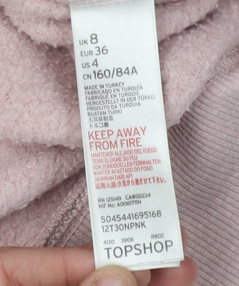 Topshop Women's Pink Pullover Sweatshirt Size 8
