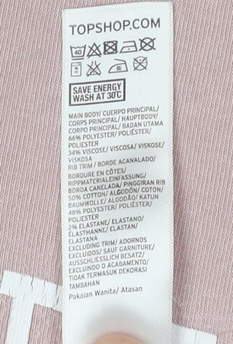 Topshop Women's Pink Pullover Sweatshirt Size 8