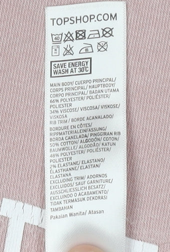 Topshop Women's Pink Pullover Sweatshirt Size 8