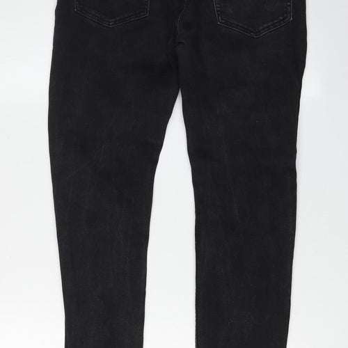 Topman Men's Black Skinny Jeans - Distressed Style