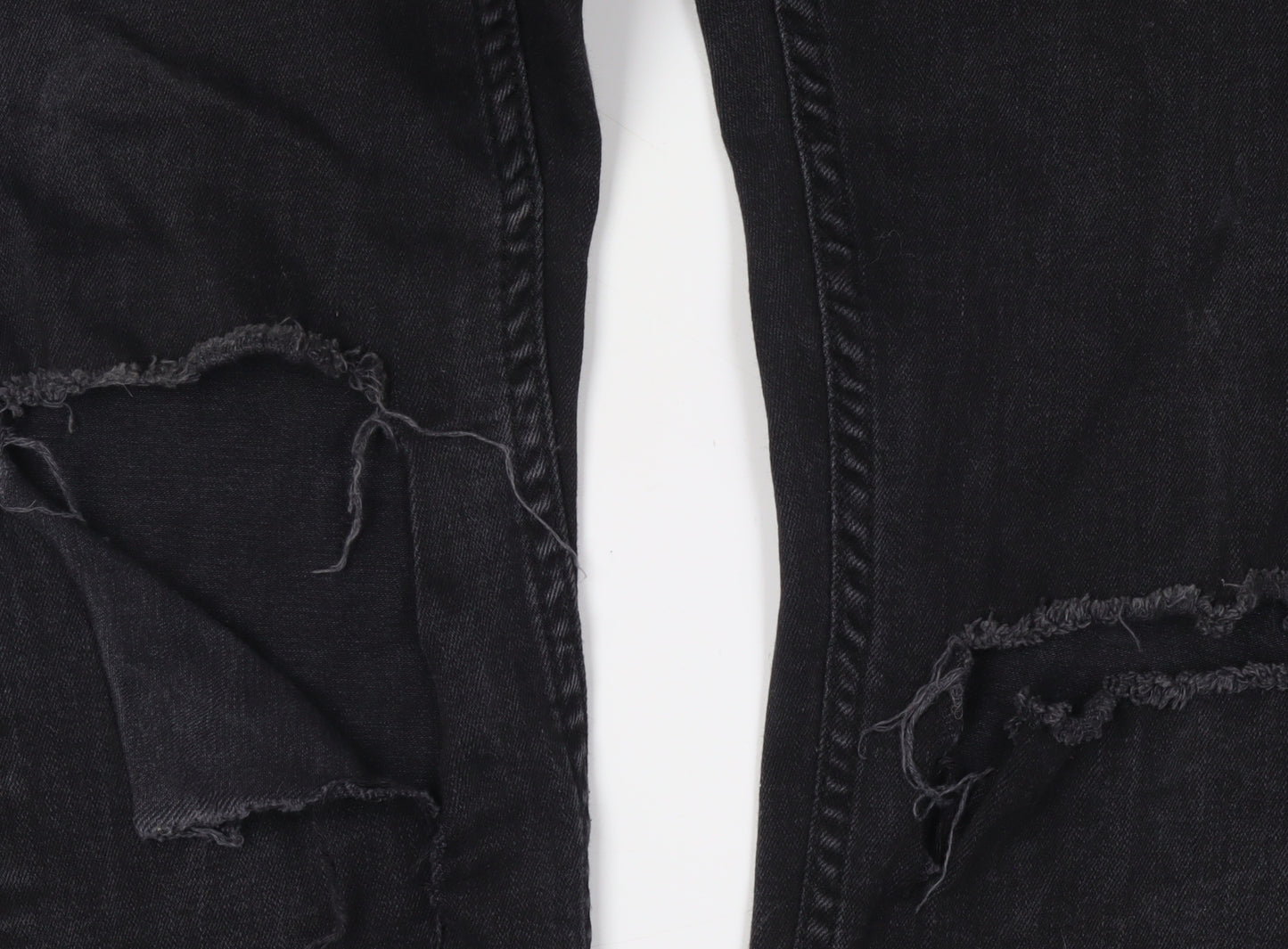 Topman Men's Black Skinny Jeans - Distressed Style