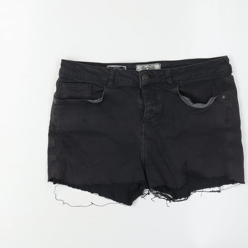 Fat Face Women's Black Cut-Off Denim Shorts Size 10