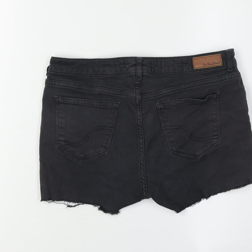 Fat Face Women's Black Cut-Off Denim Shorts Size 10